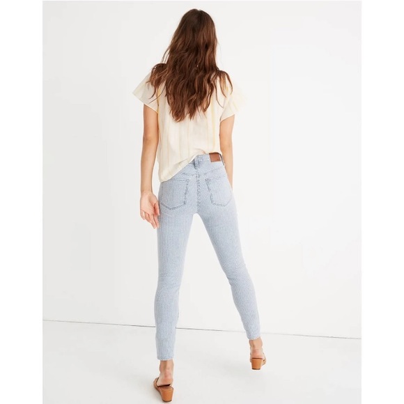 💙Madewell 10” High-Rise Skinny Crop Piper Stripe Jeans - Picture 8 of 11
